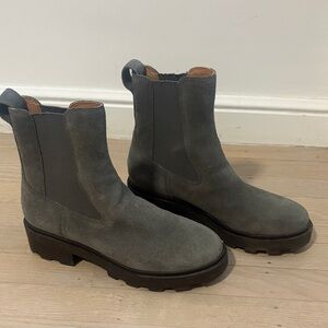 Madewell - Gray Suede Ankle Boots